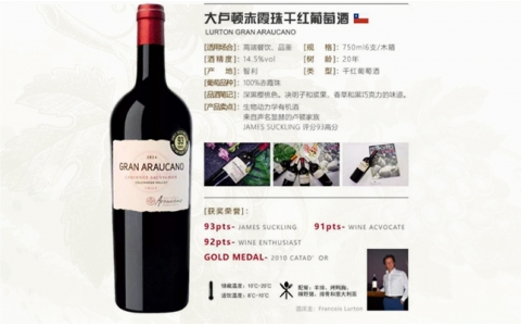 大盧頓阿拉卡諾赤霞珠干紅葡萄酒Araucano