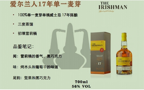 愛爾蘭人12年和17年份單一麥芽威士忌